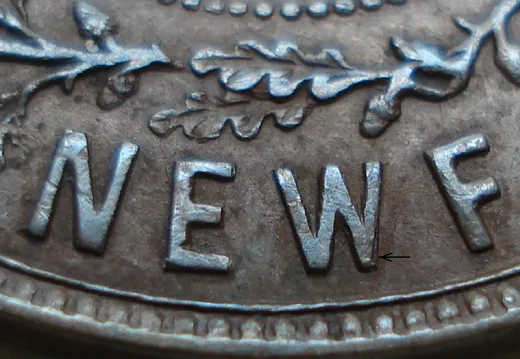 Re-engraved W in NEWF