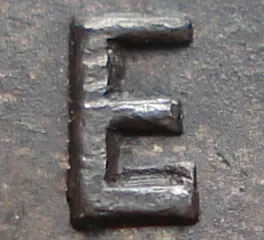 Re-engraved E in CENT