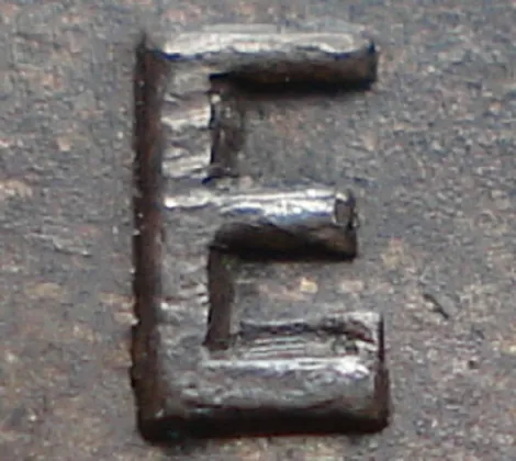 Re-engraved E in CENT