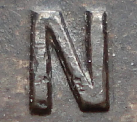 Re-engraved N in CENT