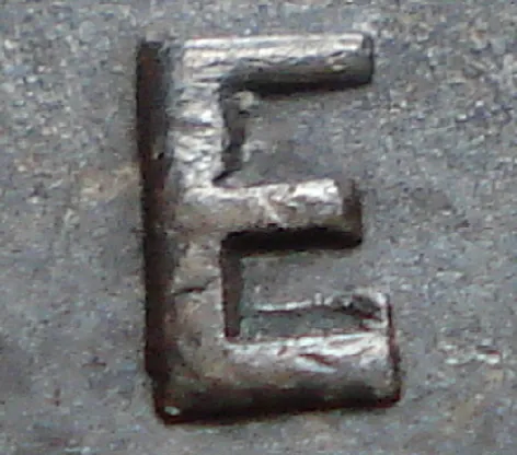 Re-engraved E in CENT