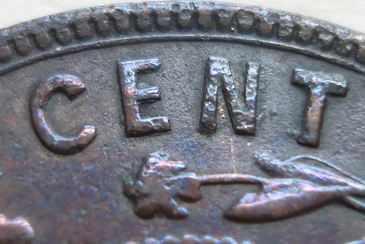 Re-engraved E & N in CENT