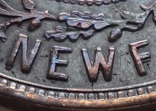 Re-engraved Letters in NEWF