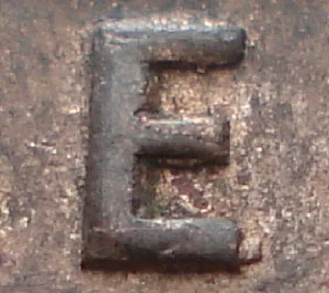 Re-engraved E in CENT