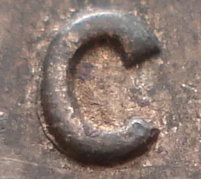 Re-engraved C in CENT