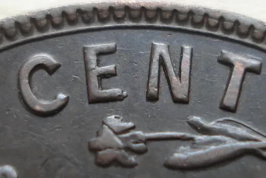 Re-engraved Letters in CENT