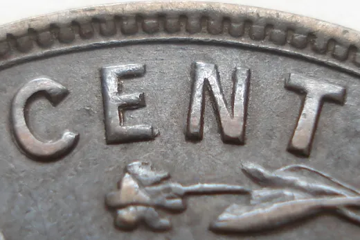 Re-engraved Letters in CENT