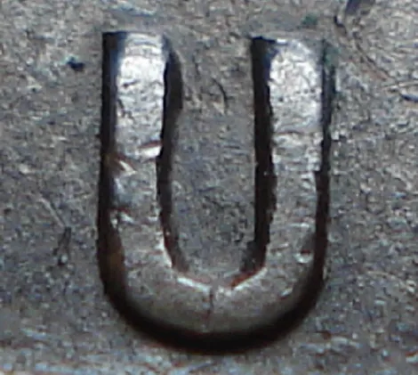Re-engraved U in OUND