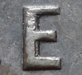 Re-engraved E in CENT