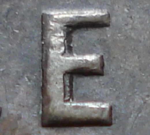 Re-engraved E in CENT