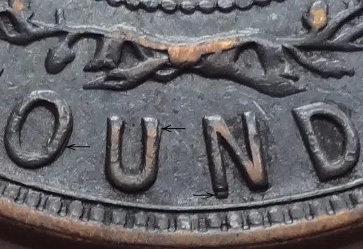 Re-engraved Letter Details in OUND