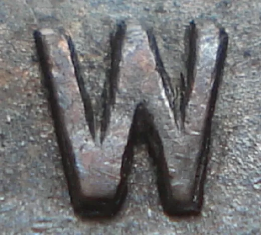 Re-engraved W in NEWF