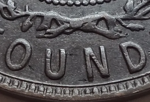 Re-engraved Letters in OUND