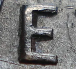 Re-engraved E in NEWF