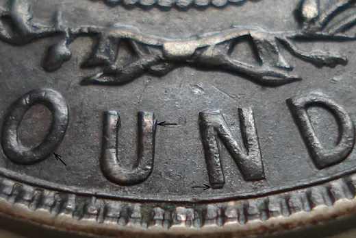 Re-engraved Letters in OUND
