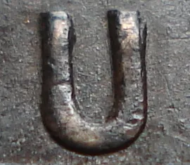 Re-engraved U in OUND