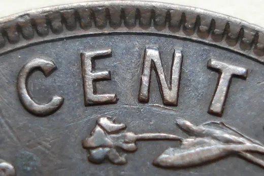 Re-engraved Letters in CENT