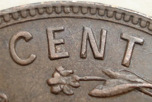 Re-engraved Letters in CENT