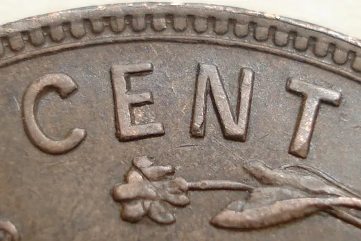 Re-engraved Letters in CENT