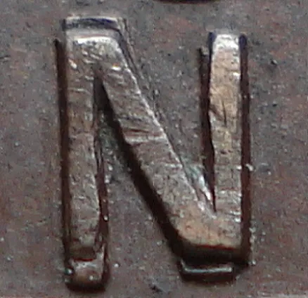 Re-engraved N in LAND