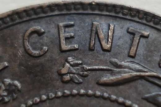 Re-engraved Letters in CENT
