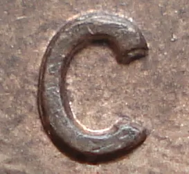 Re-engraved C in CENT