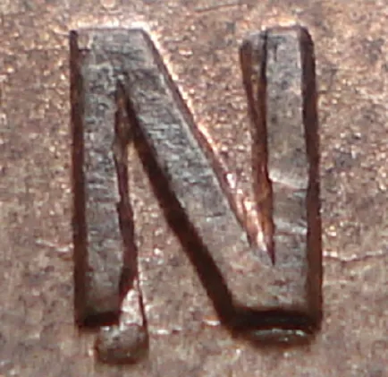 Re-engraved N in NEWF