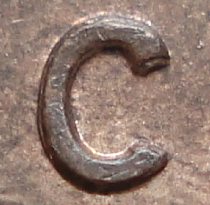 Re-engraved C in CENT