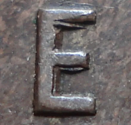 Re-engraved E in CENT