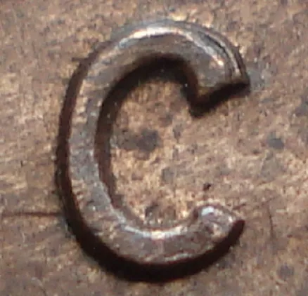 Re-engraved C in CENT