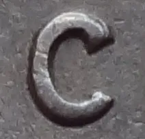 Re-engraved C in CENT