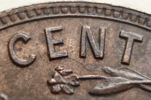 Re-engraved Letters in CENT