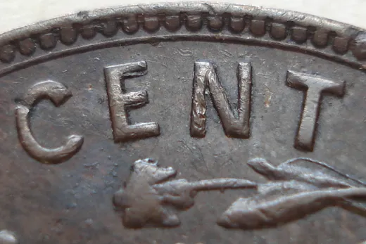 Re-engraved Letters in CENT)
