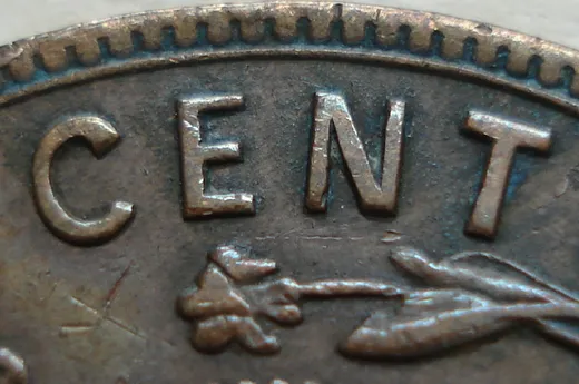 Re-engraved Letters in CENT