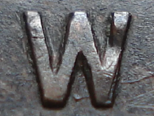 Re-engraved W in NEWF