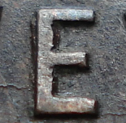 Re-engraved E in NEWF