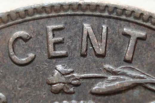 Re-engraved Letters in CENT