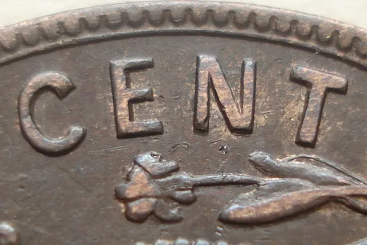 Re-engraved Letters in CENT