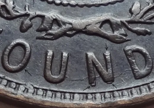 Re-engraved Letters in OUND