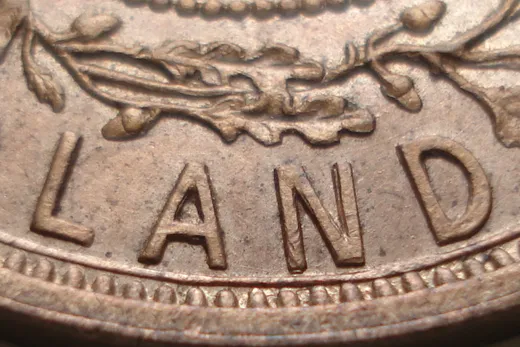 Re-engraved N in LAND