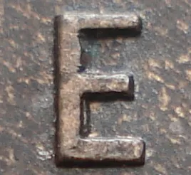 Re-engraved E in CENT