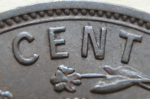 Re-engraved E in CENT