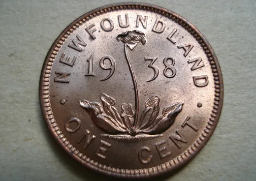1938 One Cent, coin 1, reverse