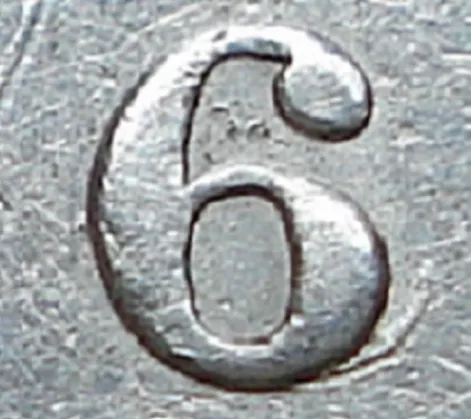 Repunched, High 6, Right Tail