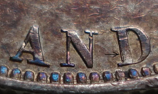 1898, Portrait 2: re-engraved N and D, no dots