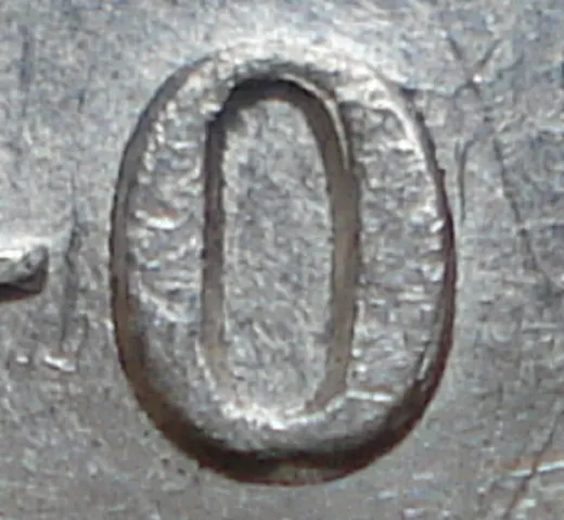 Narrow Date, High 4, Repunched 0