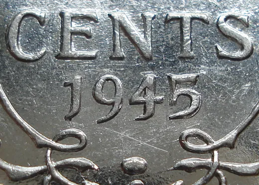 Narrow Date, Repunched 45