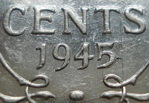 Narrow Date, Repunched 45