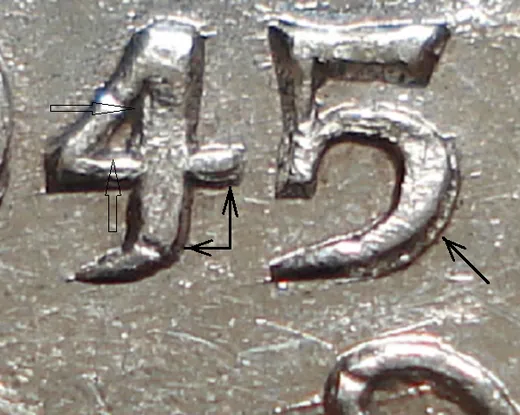 Narrow Date, Repunched 45