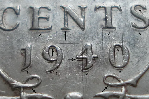Wide Date, Re-engraved Reverse